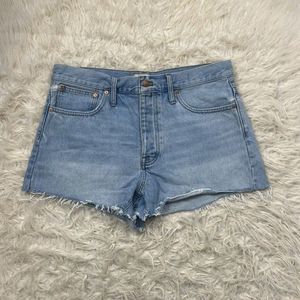 Madewell Button Fly Distressed Relaxed Fit Cut-off Denim Shorts Plus Size 30